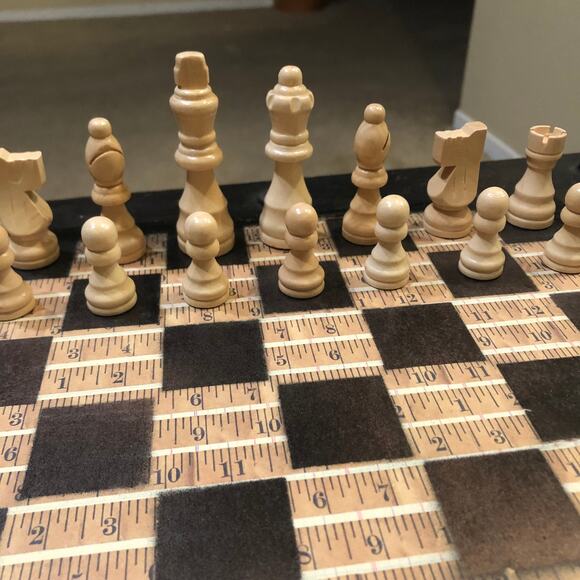 Scrapbook Chess Set - Ruler Pattern - Picture 4 of 12